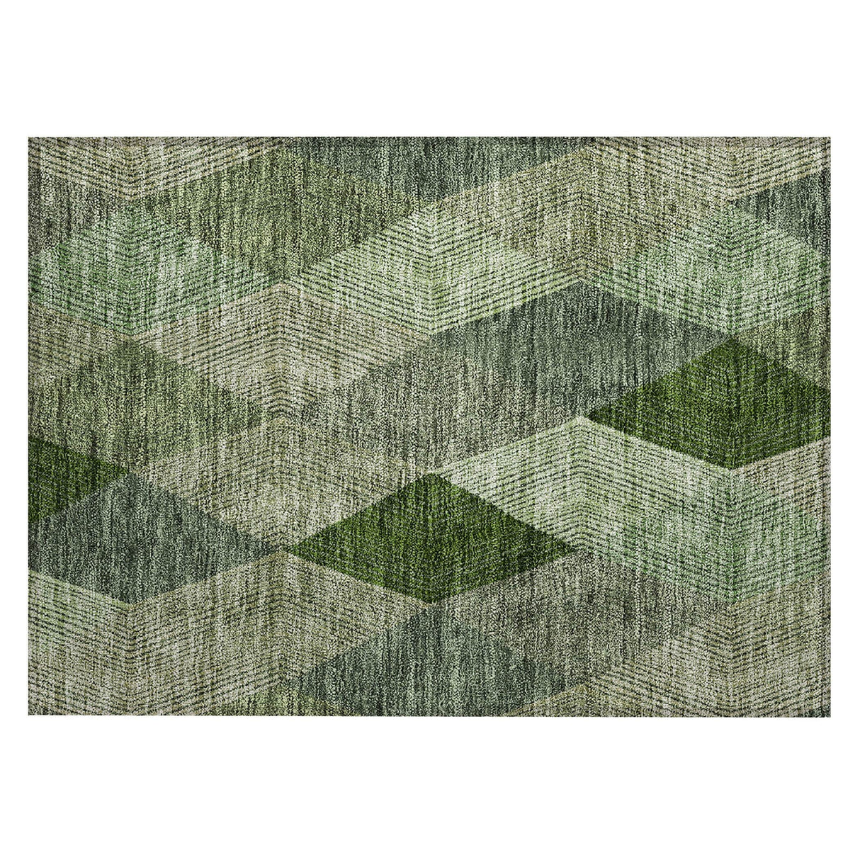 Machine Washable Indoor/ Outdoor Diamond Stripes Chantille Rug