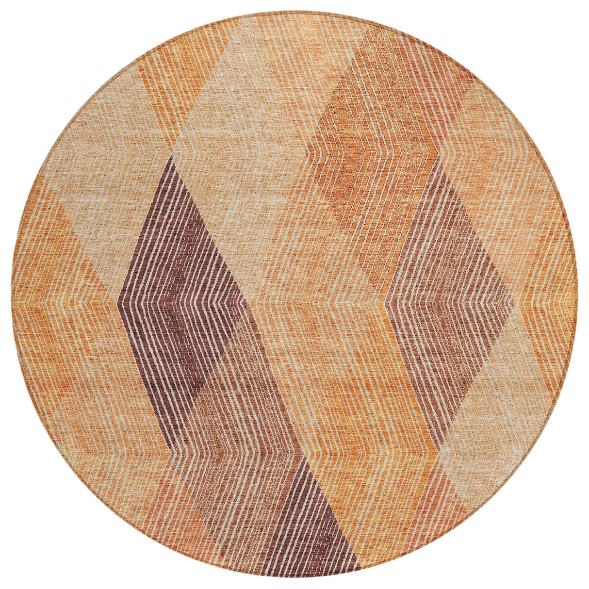 Machine Washable Indoor/ Outdoor Diamond Stripes Chantille Rug