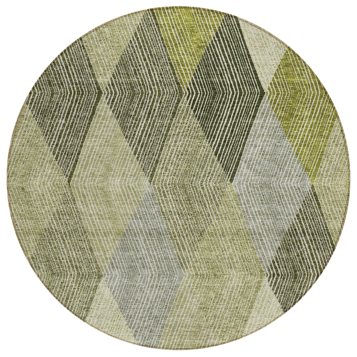 Machine Washable Indoor/ Outdoor Diamond Stripes Chantille Rug