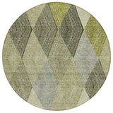 Machine Washable Indoor/ Outdoor Diamond Stripes Chantille Rug