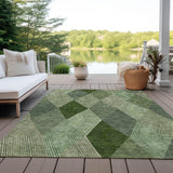 Machine Washable Indoor/ Outdoor Diamond Stripes Chantille Rug
