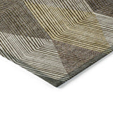 Machine Washable Indoor/ Outdoor Diamond Stripes Chantille Rug