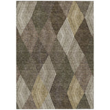 Machine Washable Indoor/ Outdoor Diamond Stripes Chantille Rug