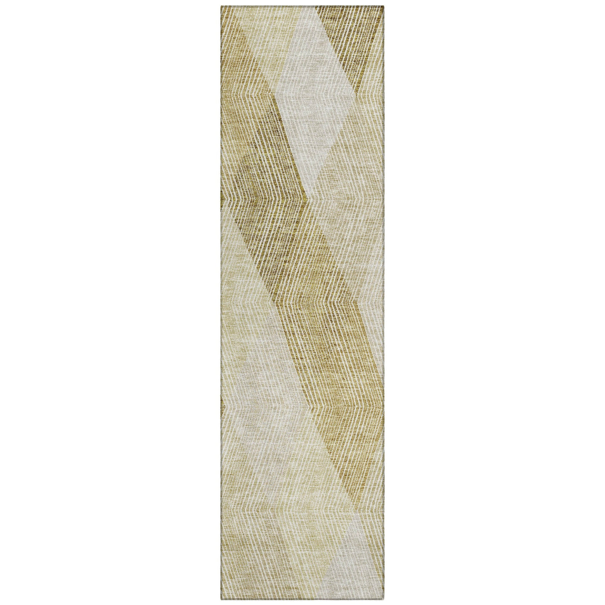 Machine Washable Indoor/ Outdoor Diamond Stripes Chantille Rug