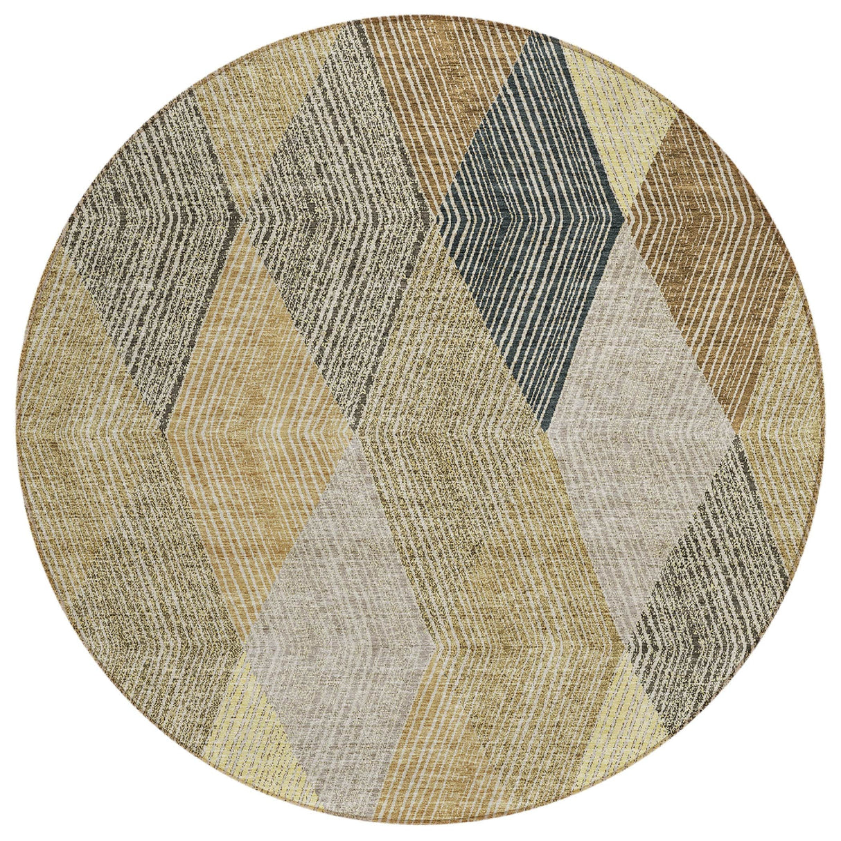 Machine Washable Indoor/ Outdoor Diamond Stripes Chantille Rug