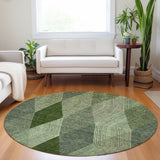 Machine Washable Indoor/ Outdoor Diamond Stripes Chantille Rug