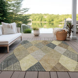 Machine Washable Indoor/ Outdoor Diamond Stripes Chantille Rug