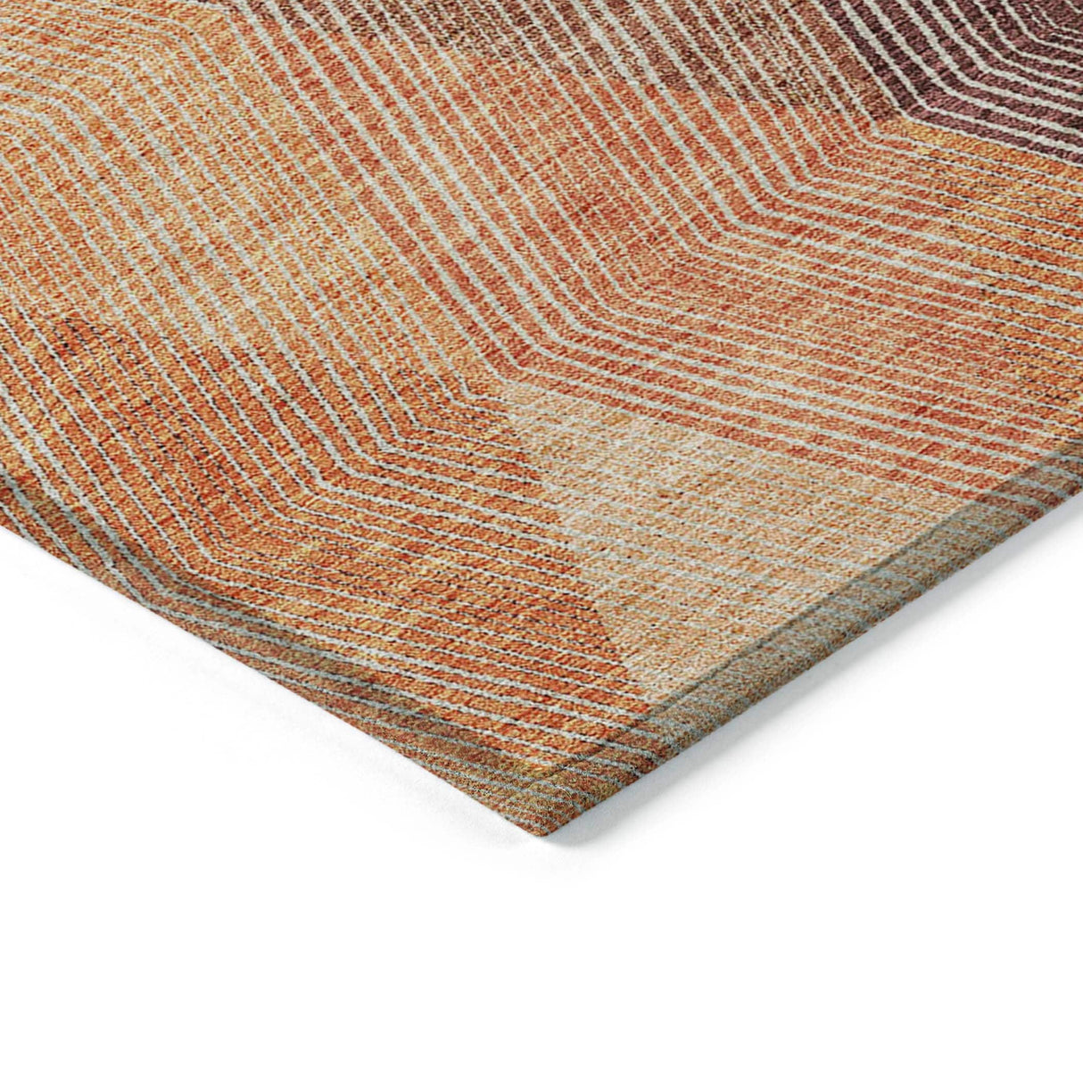 Machine Washable Indoor/ Outdoor Diamond Stripes Chantille Rug