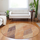 Machine Washable Indoor/ Outdoor Diamond Stripes Chantille Rug