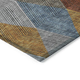 Machine Washable Indoor/ Outdoor Diamond Stripes Chantille Rug