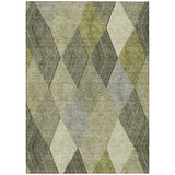 Machine Washable Indoor/ Outdoor Diamond Stripes Chantille Rug
