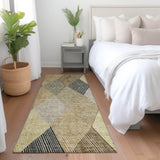 Machine Washable Indoor/ Outdoor Diamond Stripes Chantille Rug