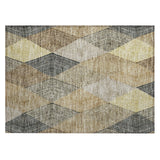 Machine Washable Indoor/ Outdoor Diamond Stripes Chantille Rug