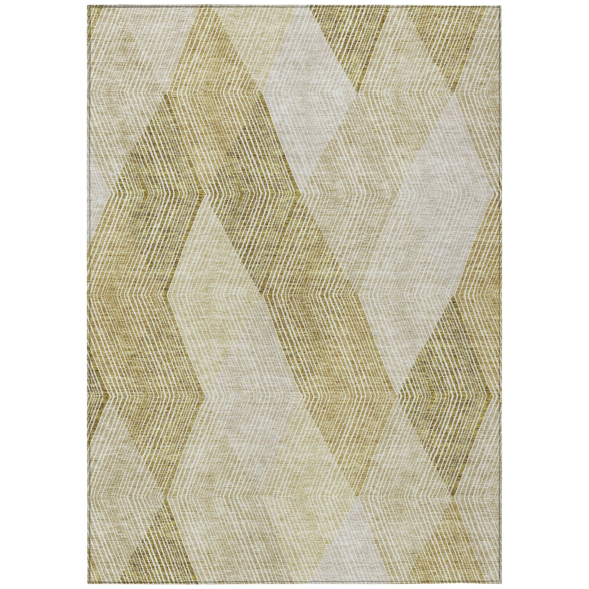 Machine Washable Indoor/ Outdoor Diamond Stripes Chantille Rug