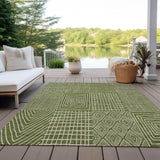 Machine Washable Indoor/ Outdoor Geo Patchwork Chantille Rug