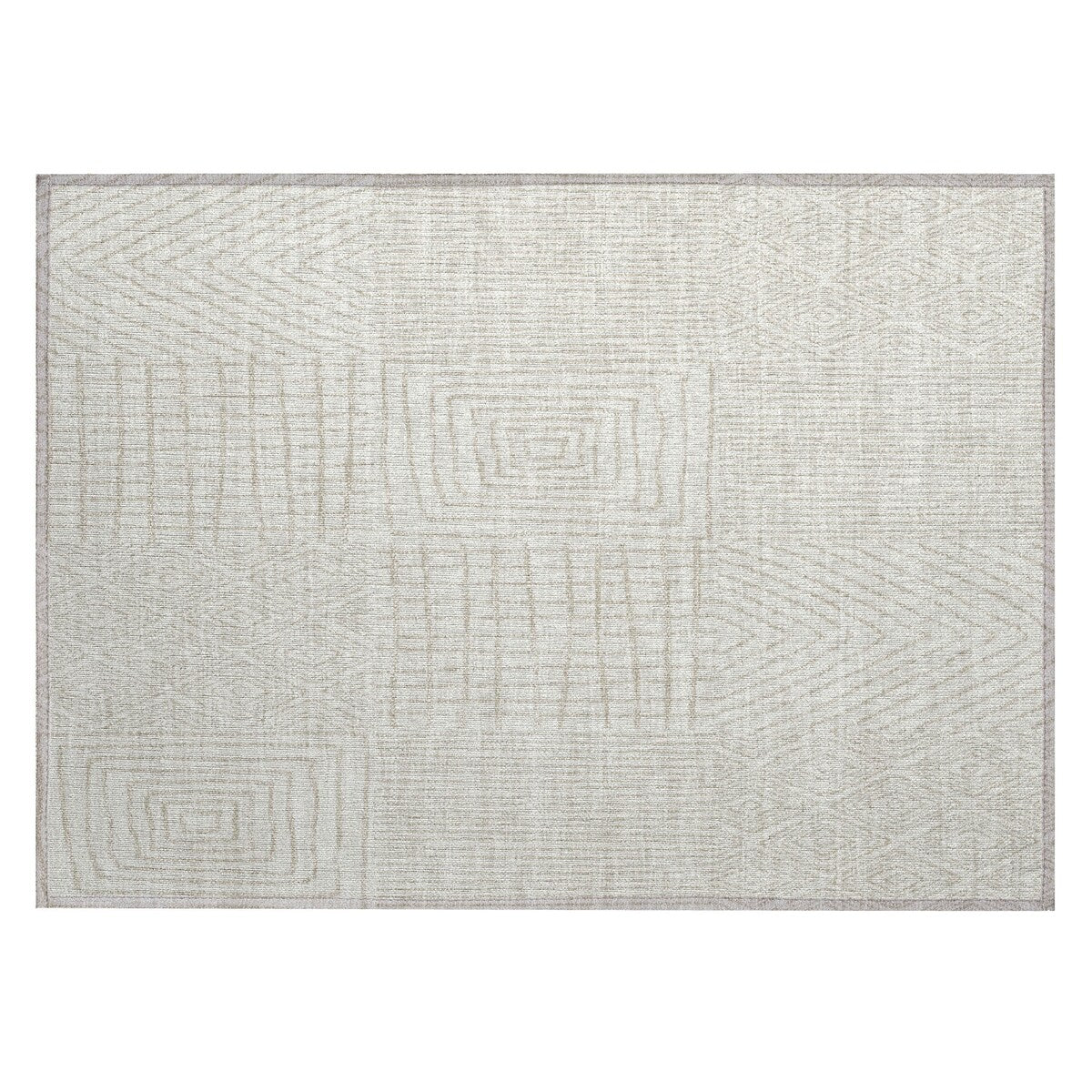 Machine Washable Indoor/ Outdoor Geo Patchwork Chantille Rug