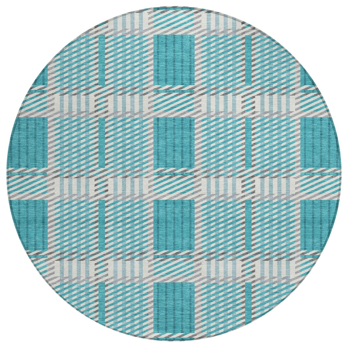 Machine Washable Indoor/ Outdoor Geometric Stripe Chantille Rug