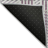 Machine Washable Indoor/ Outdoor Geometric Stripe Chantille Rug
