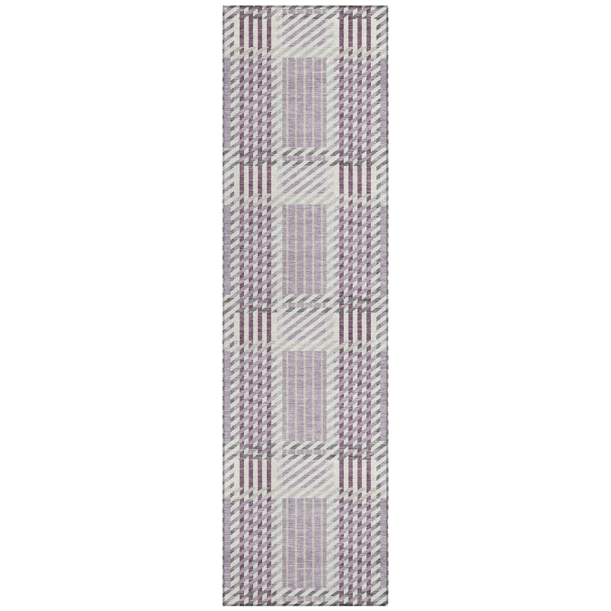 Machine Washable Indoor/ Outdoor Geometric Stripe Chantille Rug
