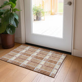 Machine Washable Indoor/ Outdoor Geometric Stripe Chantille Rug