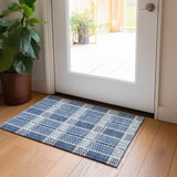 Machine Washable Indoor/ Outdoor Geometric Stripe Chantille Rug