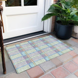Machine Washable Indoor/ Outdoor Geometric Stripe Chantille Rug