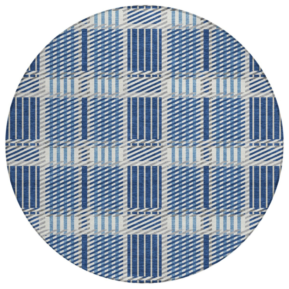 Machine Washable Indoor/ Outdoor Geometric Stripe Chantille Rug