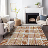 Machine Washable Indoor/ Outdoor Geometric Stripe Chantille Rug