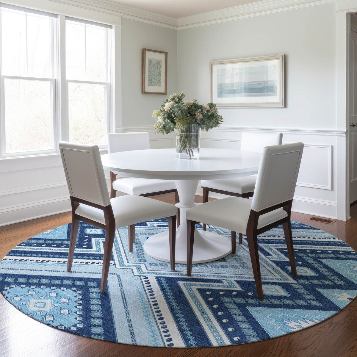 Machine Washable Indoor/ Outdoor Global Boho Chantille Rug