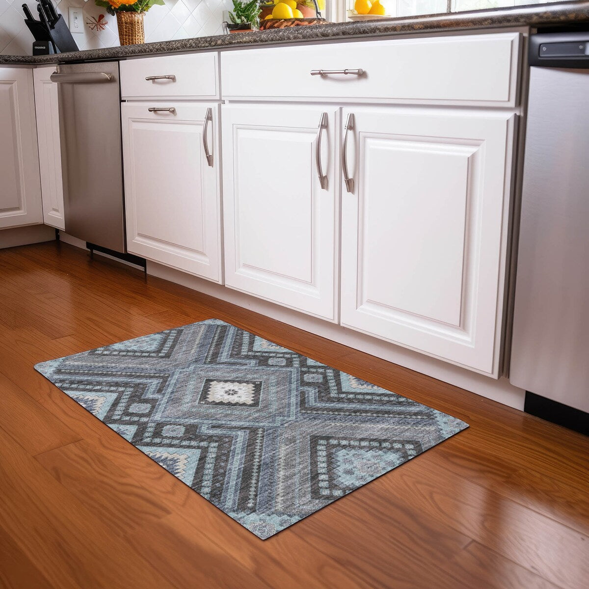 Machine Washable Indoor/ Outdoor Global Boho Chantille Rug