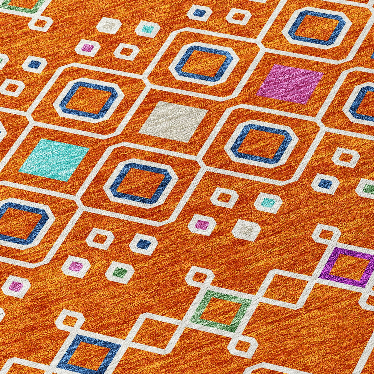 Machine Washable Indoor/ Outdoor Global Contempory Chantille Rug