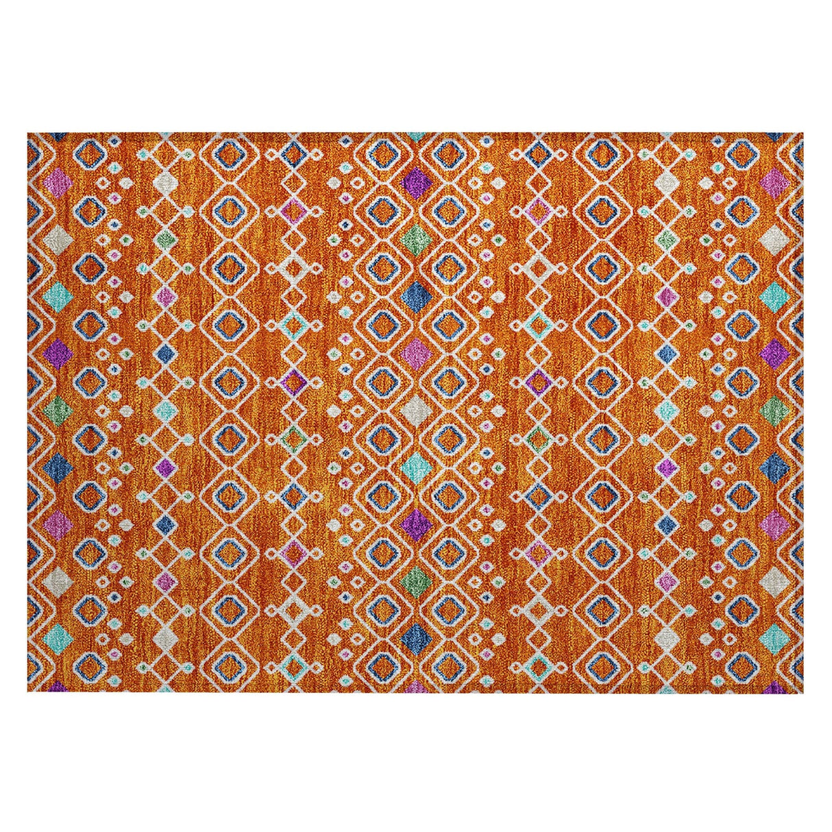 Machine Washable Indoor/ Outdoor Global Contempory Chantille Rug
