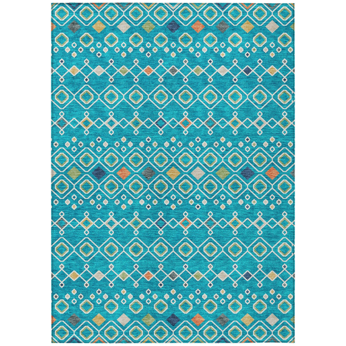 Machine Washable Indoor/ Outdoor Global Contempory Chantille Rug