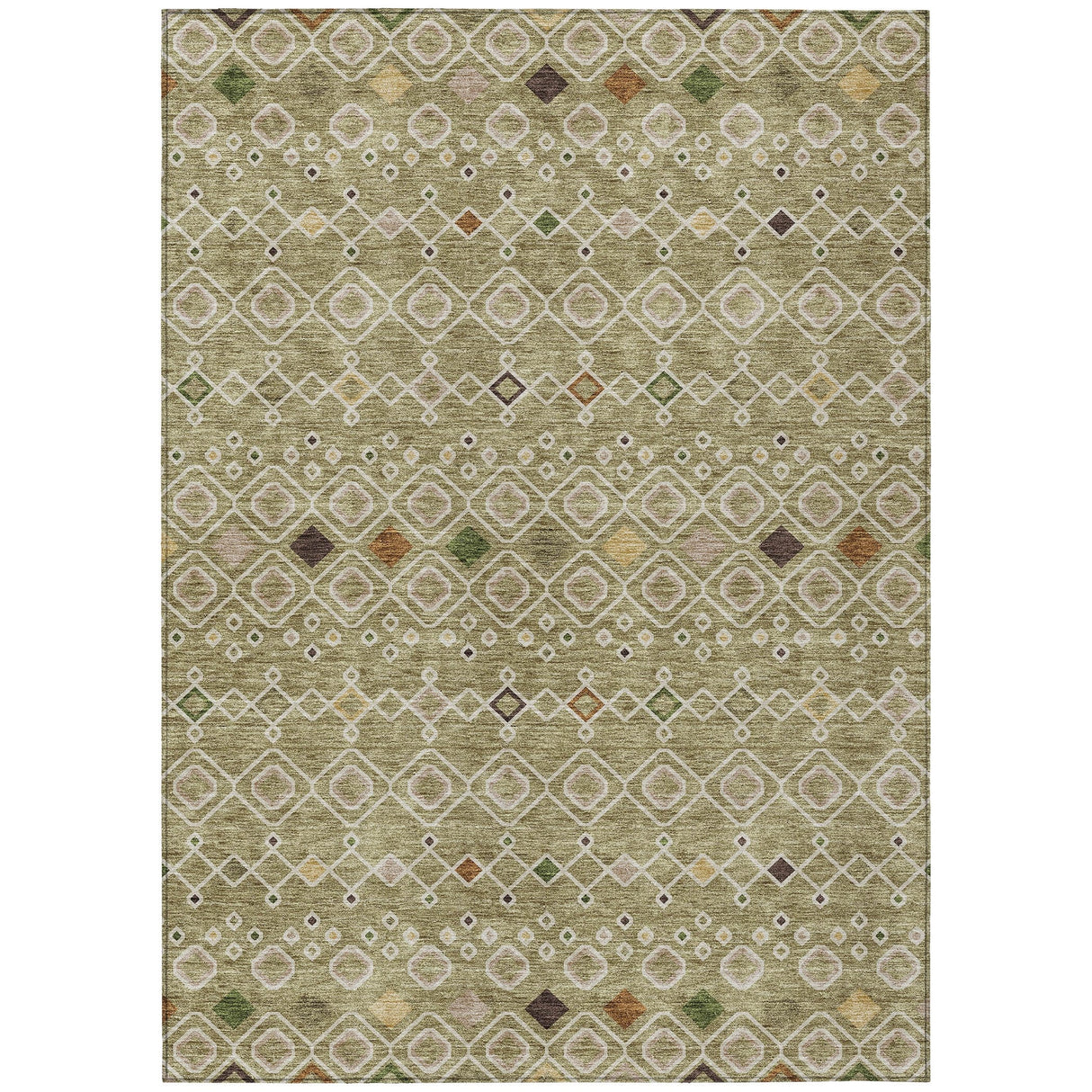 Machine Washable Indoor/ Outdoor Global Contempory Chantille Rug