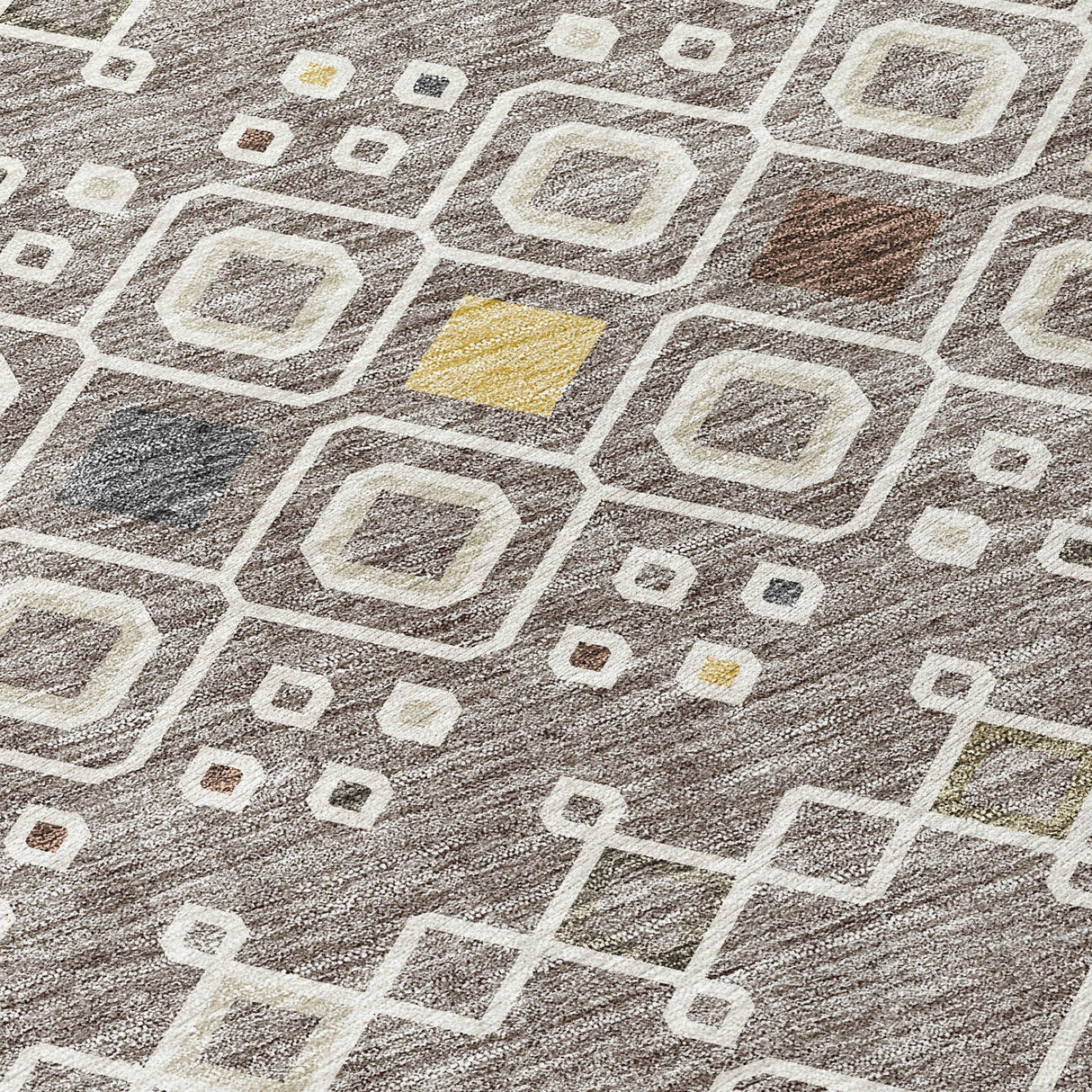 Machine Washable Indoor/ Outdoor Global Contempory Chantille Rug