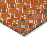 Machine Washable Indoor/ Outdoor Global Contempory Chantille Rug