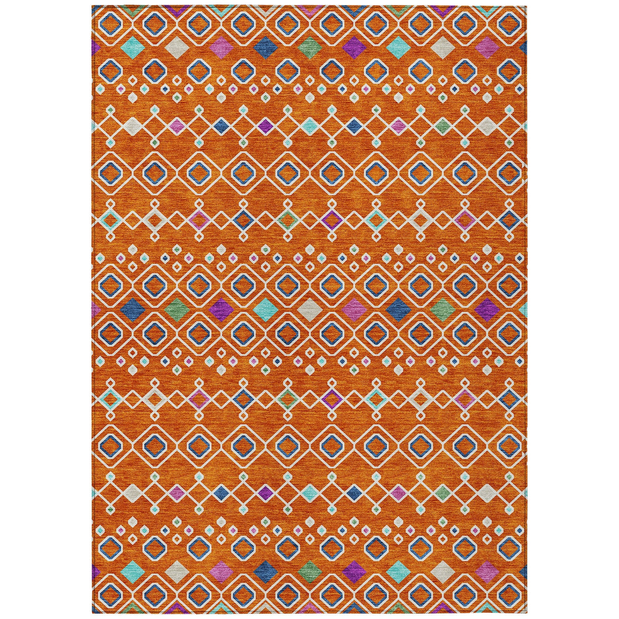 Machine Washable Indoor/ Outdoor Global Contempory Chantille Rug