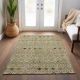 Machine Washable Indoor/ Outdoor Global Contempory Chantille Rug