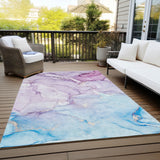 Machine Washable Indoor/ Outdoor Marble Chantille Rug