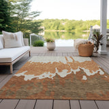 Machine Washable Indoor/ Outdoor Modern Abstract Chantille Rug