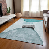 Machine Washable Indoor/ Outdoor Modern Abstract Chantille Rug