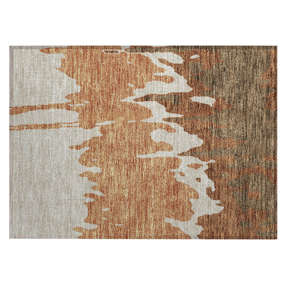 Machine Washable Indoor/ Outdoor Modern Abstract Chantille Rug