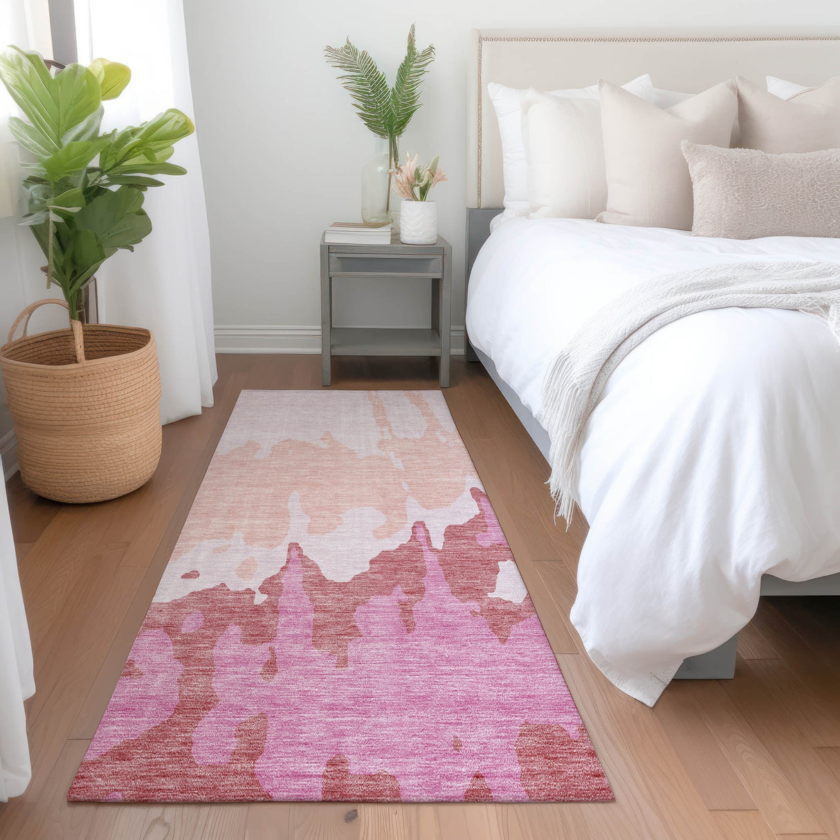 Machine Washable Indoor/ Outdoor Modern Abstract Chantille Rug