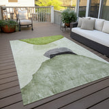 Machine Washable Indoor/ Outdoor Modern Abstract Chantille Rug