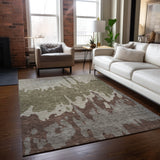 Machine Washable Indoor/ Outdoor Modern Abstract Chantille Rug