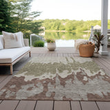 Machine Washable Indoor/ Outdoor Modern Abstract Chantille Rug