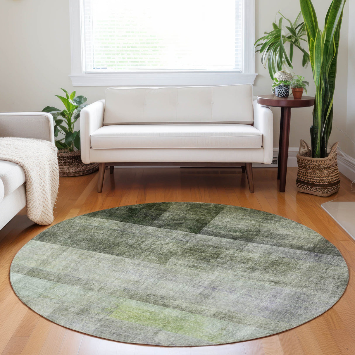 Machine Washable Indoor/ Outdoor Modern Abstract Chantille Rug