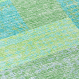 Machine Washable Indoor/ Outdoor Modern Blocks Chantille Rug