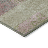 Machine Washable Indoor/ Outdoor Modern Blocks Chantille Rug