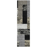 Machine Washable Indoor/ Outdoor Modern Blocks Chantille Rug